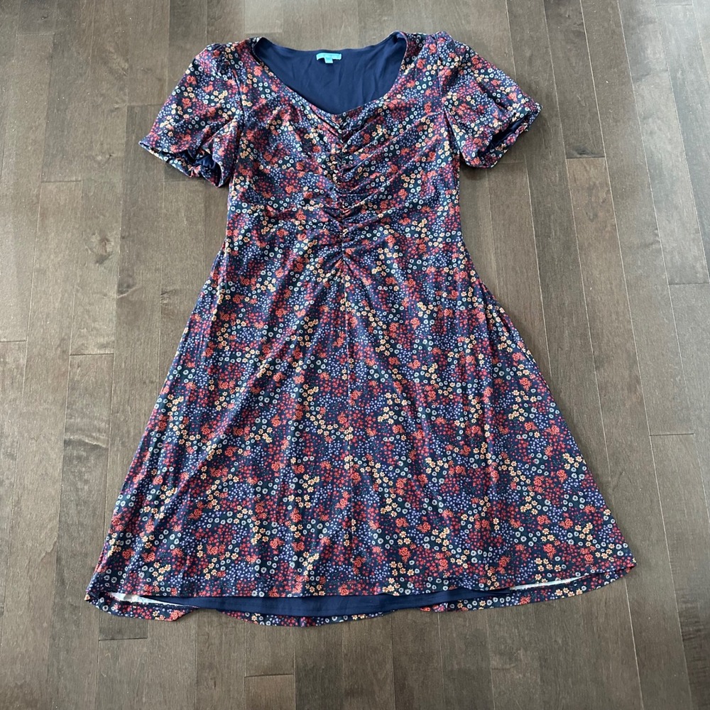 Draper James Ditzy Floral Mesh Ruched‎ Midi Dress Puff Garden Fairy Romantic XXL